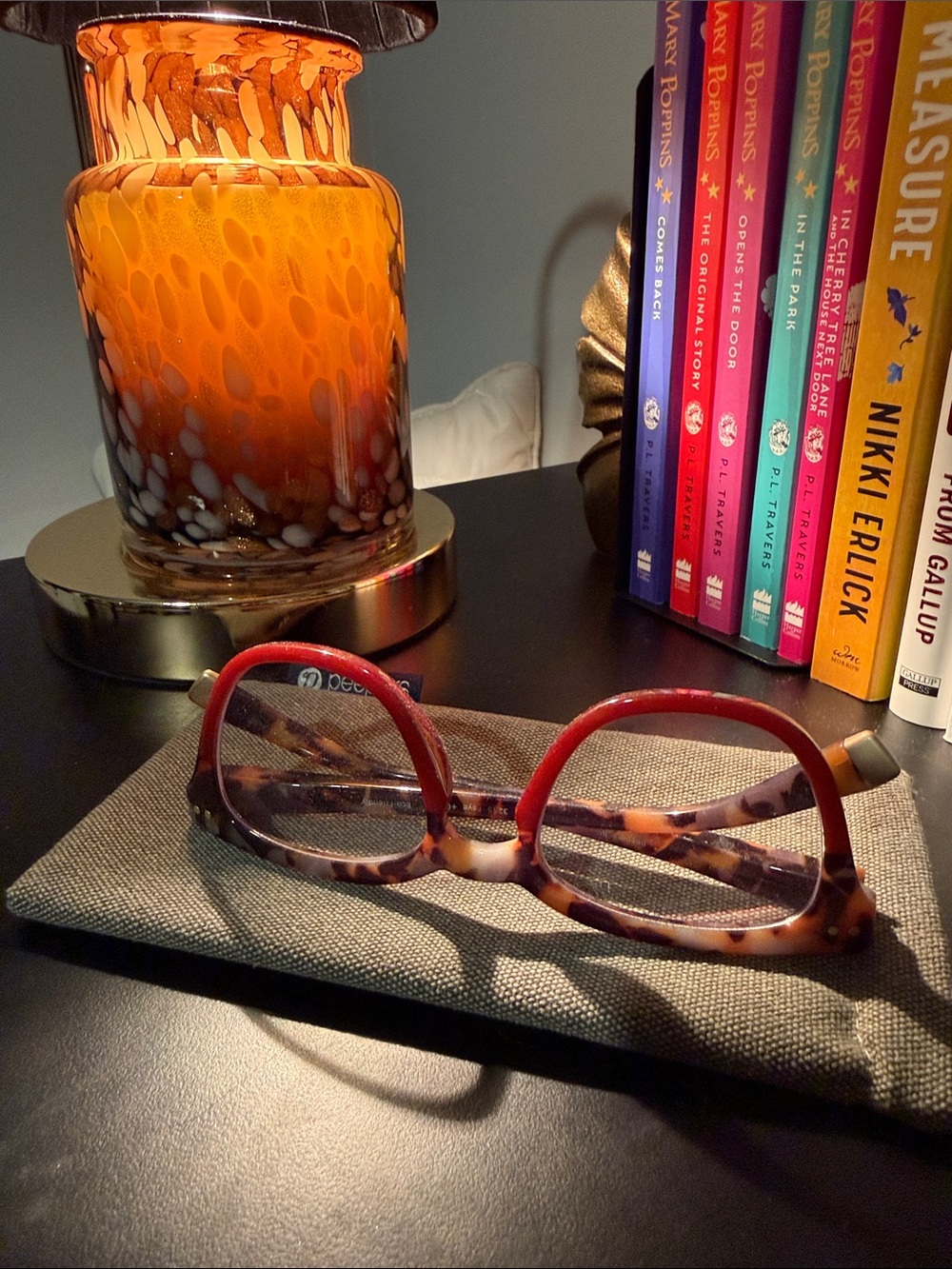 Tortoiseshell Reading Glasses with Red Accents